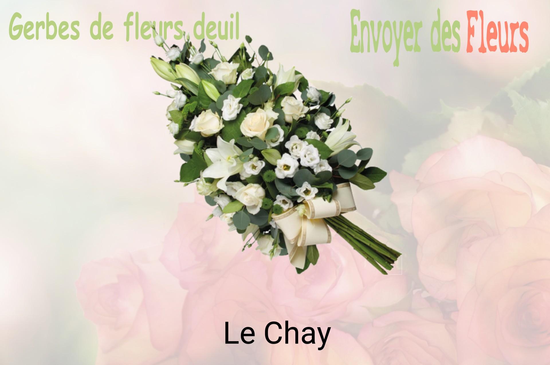 Gerbe de fleurs de deuil livrée à Le Chay